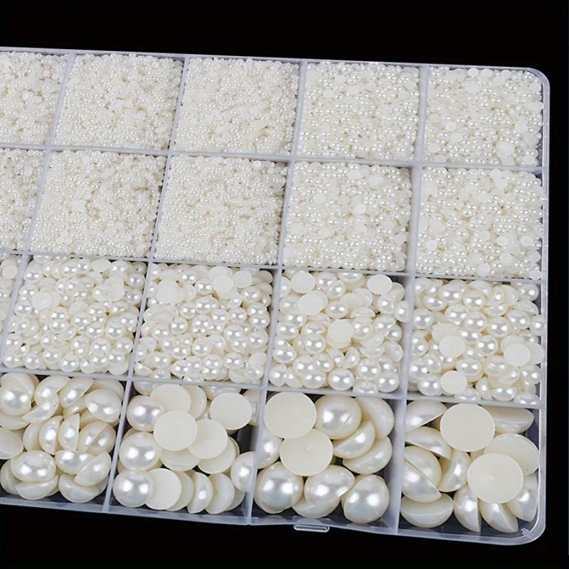 24 Grids Flatback Nail Pearls For Nail Art Decoration