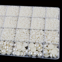24 Grids Flatback Nail Pearls For Nail Art Decoration