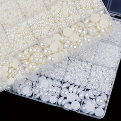 24 Grids Flatback Nail Pearls For Nail Art Decoration
