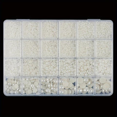 24 Grids Flatback Nail Pearls For Nail Art Decoration