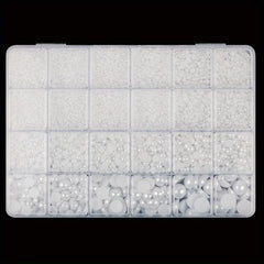 24 Grids Flatback Nail Pearls For Nail Art Decoration