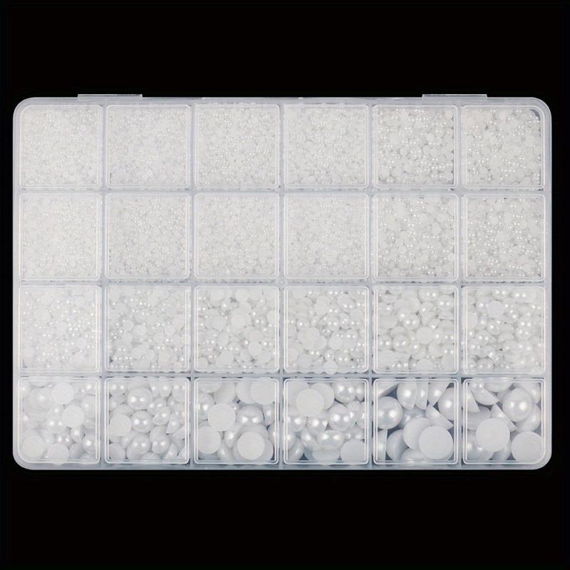 24 Grids Flatback Nail Pearls For Nail Art Decoration