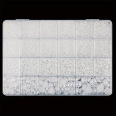 24 Grids Flatback Nail Pearls For Nail Art Decoration