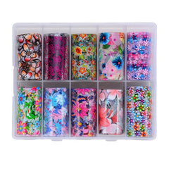 Flower Nail Foil Stickers Starry Sky Decals
