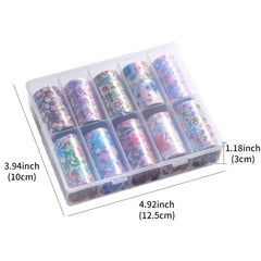 Flower Nail Foil Stickers Starry Sky Decals