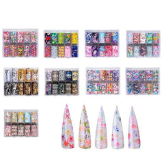 Flower Nail Foil Stickers Starry Sky Decals