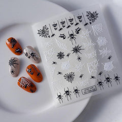 5D Spider Web Nail Stickers for Men Women Girls - Nail Art Decals