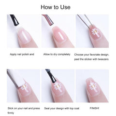 5D Spider Web Nail Stickers for Men Women Girls - Nail Art Decals