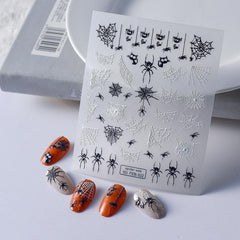 5D Spider Web Nail Stickers for Men Women Girls - Nail Art Decals