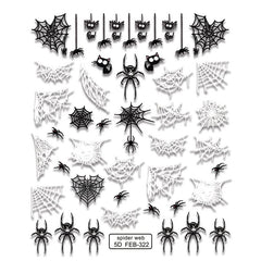 5D Spider Web Nail Stickers for Men Women Girls - Nail Art Decals