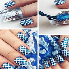 24 Sheets Irregular Grid Nail Art Stickers