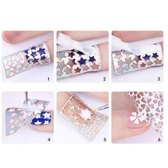 24 Sheets Irregular Grid Nail Art Stickers