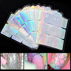 24 Sheets Irregular Grid Nail Art Stickers