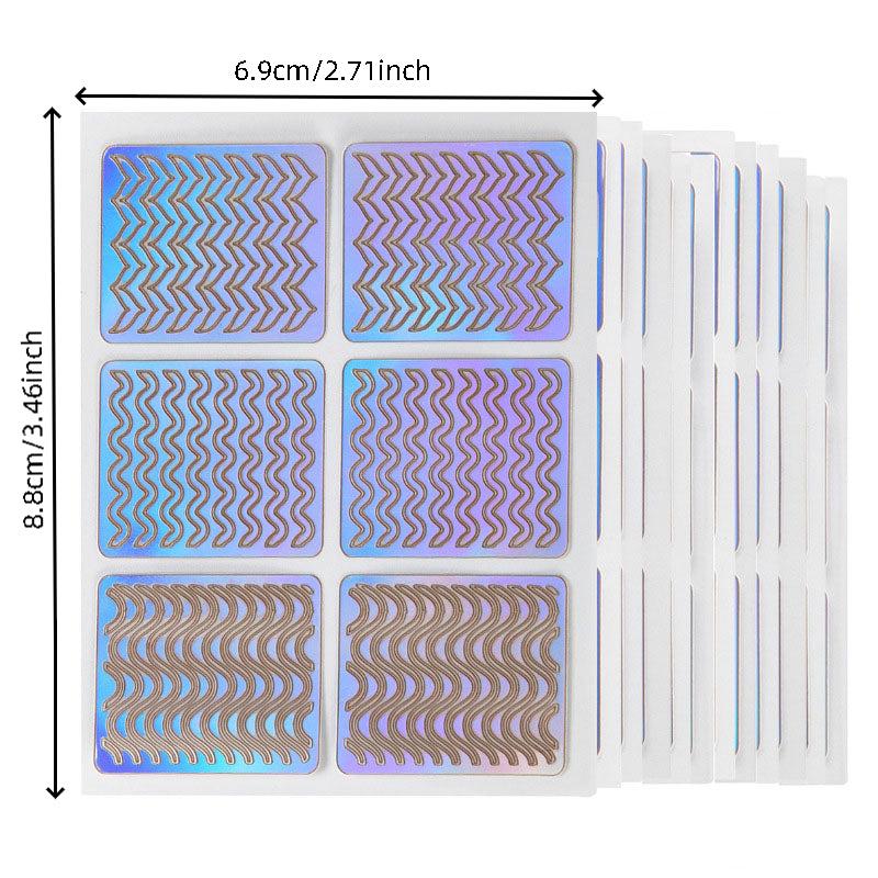 24 Sheets Irregular Grid Nail Art Stickers