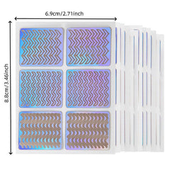 24 Sheets Irregular Grid Nail Art Stickers