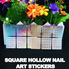 24 Sheets Irregular Grid Nail Art Stickers