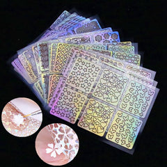 24 Sheets Irregular Grid Nail Art Stickers