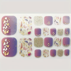 5 Full Wraps Toe Nail Polish Stickers Self Adhesive Decals with Nail Files