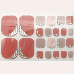 5 Full Wraps Toe Nail Polish Stickers Self Adhesive Decals with Nail Files