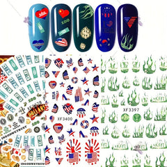 USA Flag Nail Art Stickers for DIY or Salons