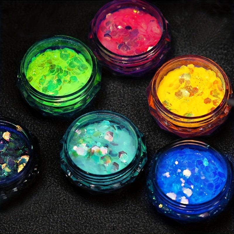 Glow In The Dark Glitter Luminous Powder Nail Art Sequins Decorations