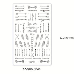 5 Geometric Line Nail Art Stickers Self Adhesive Decals