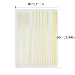 Golden Silvery Line Stripe Nail Art Stickers Self Adhesive Stirp Nail Art Edcals