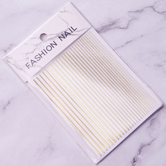 Golden Silvery Line Stripe Nail Art Stickers Self Adhesive Stirp Nail Art Edcals