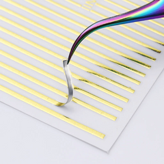 Golden Silvery Line Stripe Nail Art Stickers Self Adhesive Stirp Nail Art Edcals