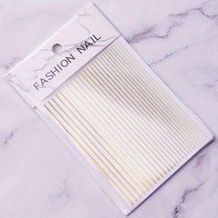 Golden Silvery Line Stripe Nail Art Stickers Self Adhesive Stirp Nail Art Edcals