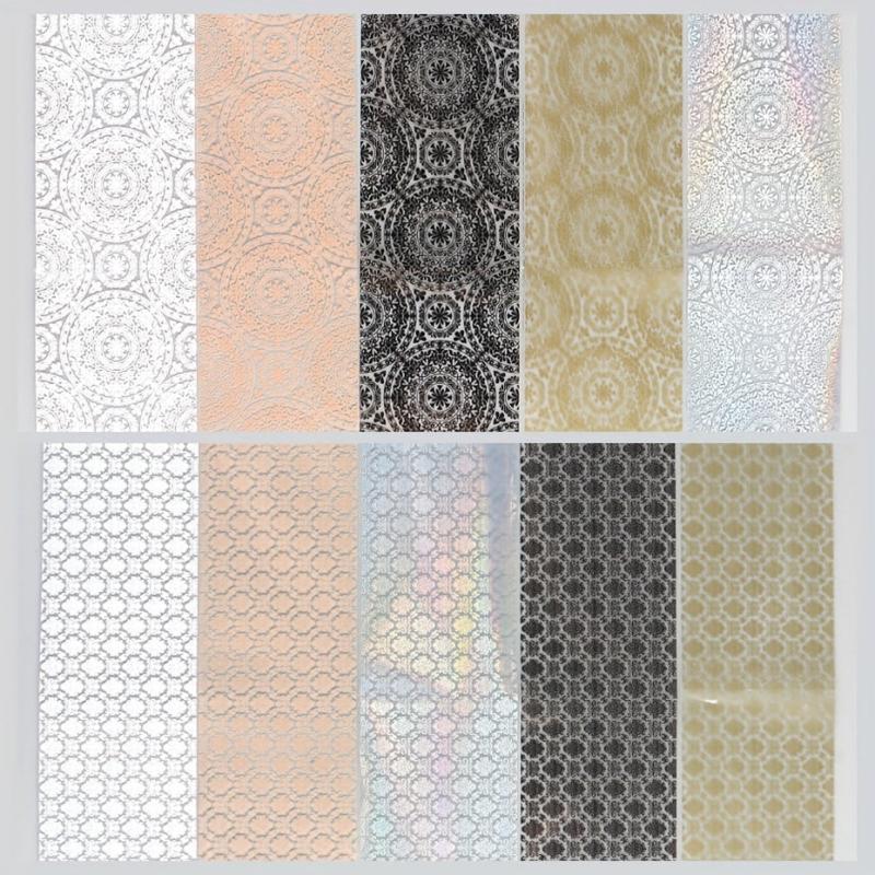 10pcs Mixed Pattern Nail Foils Transfer Stickers DIY Nail Art Decals