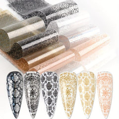 10pcs Mixed Pattern Nail Foils Transfer Stickers DIY Nail Art Decals