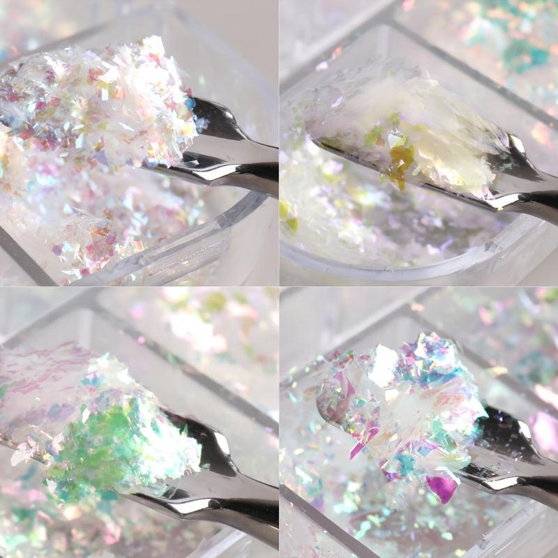 12 Grids Holographic Nail Glitter Flakes Sequin DIY Confetti