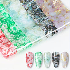 Marble Pattern Nail Foils Starry Sky Stickers