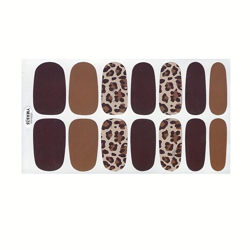 Leopard Printed Nail Polish Stickers Self Adhesive Decals