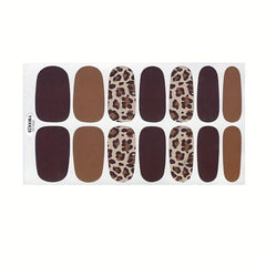 Leopard Printed Nail Polish Stickers Self Adhesive Decals