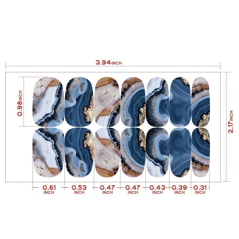 Marble Nail Polish Strips Full Nail Wraps with Self Adhesive Technology