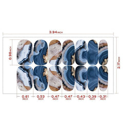 Marble Nail Polish Strips Full Nail Wraps with Self Adhesive Technology