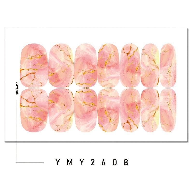 Marble Nail Polish Strips Full Nail Wraps with Self Adhesive Technology