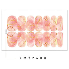 Marble Nail Polish Strips Full Nail Wraps with Self Adhesive Technology