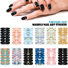 Marble Nail Polish Strips Full Nail Wraps with Self Adhesive Technology