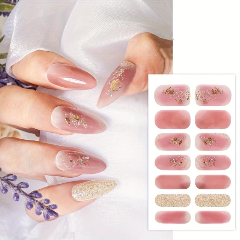 3D Nail Polish Stickers Self Adhesive Nail Decal Strips Full Cover Nail Stickers