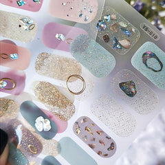 3D Nail Polish Stickers Self Adhesive Nail Decal Strips Full Cover Nail Stickers