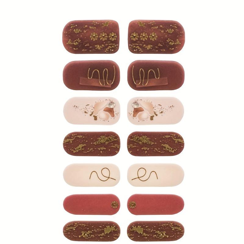 3D Nail Polish Stickers Self Adhesive Nail Decal Strips Full Cover Nail Stickers