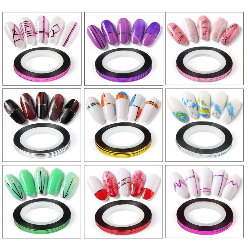 60 Colors Nail Striping Tape Line 2 Pcs Nail Tape Dispensers