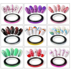 60 Colors Nail Striping Tape Line 2 Pcs Nail Tape Dispensers