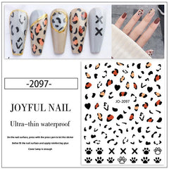 Leopard Sticker Nail Decals, Daisy Nail Decals