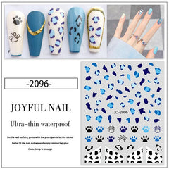Leopard Sticker Nail Decals, Daisy Nail Decals