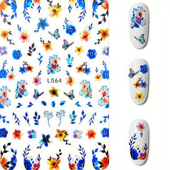 3D Floral Nail Art Stickers Self Adhesive Geometric Designs for Women & Girls