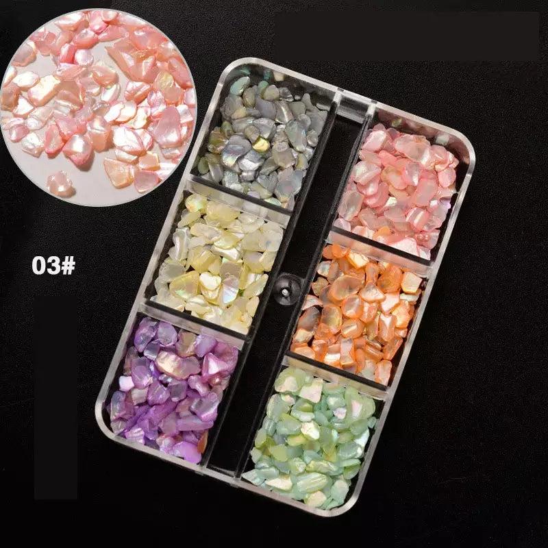 6 Colors Abalone Shell Slices for Nail Art DIY Shining Ocean Natural Flakes
